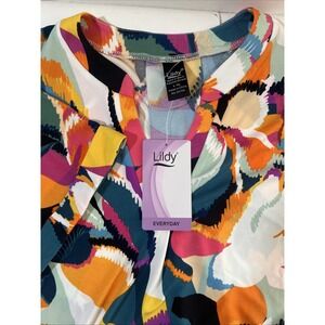 Lildy Split V-Neck Dress Pleated L-Xl‎ Pockets Short Sleeve Dress